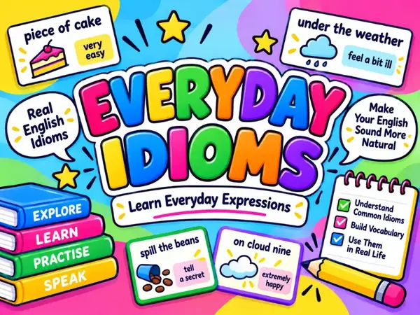 Everyday English idioms with simple meanings