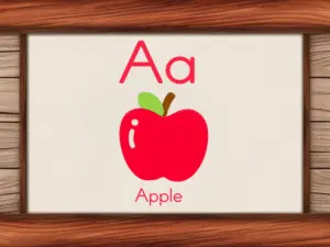 Picture alphabet flashcards with letters and everyday objects