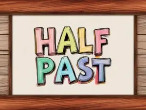 Half past time picture flashcards