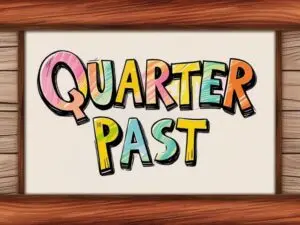 Quarter past time picture flashcards